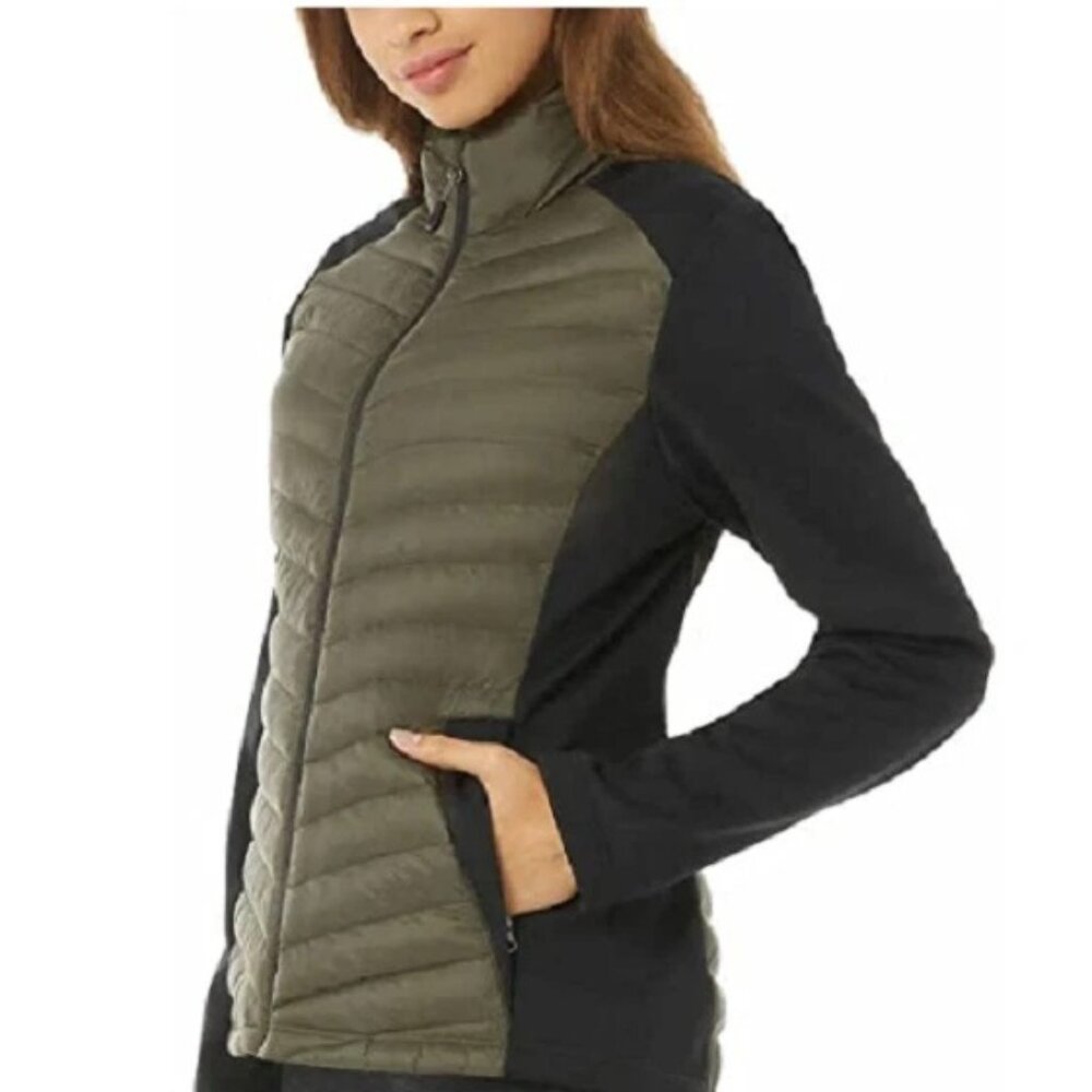 32 Degrees Women’s Mixed Media Jacket (Forestwood Green , XL) New With Tags